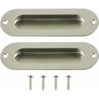 Empotrado Para Puerta Corrediza - Acero Inoxidable - 120 X 40 X 12 Mm - Plata - Pack De 2