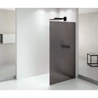 Polysan Architex - Mampara De Ducha Walk-in, 116x210 Cm, Cristal Negro Mate/ahumado Mate Axb120sm