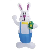 Conejo De Pascua Inflable De 1,9 M, Decoración Led Resistente A La Intemperie Para Exteriores, Jardín Y Patio.