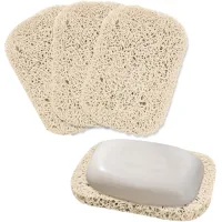 Lot De 3 Porte-savons Économiseurs – Forme Bobine, Drainage Automatique, Antidérapants – Couleur Beige