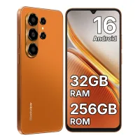 Smartphone Blackview Wave 10 Android 16, Smartphone de 32 GB de RAM + 256 GB de ROM 5000 mAh, Pantalla HD+ de 6.88  120 Hz, Cámara de 32MP+13MP, Tres Ranuras para Tarjeta/Huella Dactilar naranja