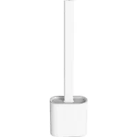 Pack Silicone Toilet Brush With Holder, Flexible Toilet Bowl Cleaner Scrubber Set
