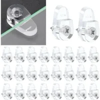 50 Pieces Glass Brackets, Glass Holders, Glass Retaining Clips, Glass Retaining Clips, Glass Holder Clips With 50 Screws For Fixing 3-5mm Thick Glass, Mirrors