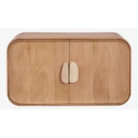 Conjunto De Mueble De Baño Suspendido 95x45 Cm En Madera De Mango Y Piedra Natural Kivalina Sklum