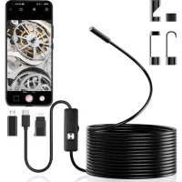 Cámara De Inspección Endoscópica De 5 M Sin Wifi, Resistente Al Agua Ip67, Flexible Y Rígida, Para Android/iphone/ipad