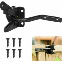 Loquet De Portail - Acier Massif Revêtu Poudre Noire - Pour Clôture Jardin Extérieur - 1 Pièce