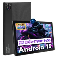 Tableta Android 15, 10.1 Pulgadas, 20 GB de RAM + 64 GB de ROM, WiFi, Bluetooth, Batería de 5000 mAh only tablet