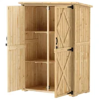 Armario De Jardin De Madera Cobertizo Para Herramientas Con Puerta Doble Con Cerradura Estante De Techo De Asfalto 1165x57x167 Cm Armario Para Herramientas Resistente A La Intemperie Cobertizo Pa 2122