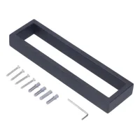 Porte-serviettes En Acier Inoxydable De Style Simple Européen Mural Brossé Pour Salle De Bain À Domicile Noir Mat