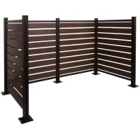 Ercado Ocultacontenedores De Aluminio Cobertizo Para Cubos De Basura Hasta 8 Cubos Aspecto Madera Marrón Extensible 130x206x110 Cm 04000644