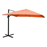 Ombrilla Excéntrica 3x4 M Diámetro 5 M Inclinable Manivela Sin Pie Aluminio Poliéster Terracota 04000799