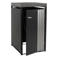 Obertizo Para Contenedor De Basura Exterior Con Jardinera Para 1 Cubo De 80 A 240 L Caseta De Basura De Acero Antracita Con Jardinera De Acero Inoxidable 68 X 84 X 125 Cm 04000933