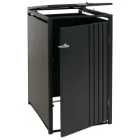 Ubos De Basura De Exterior Para 1 Contenedor De 80 A 240 L De Acero Antracita Caseta Para Basura Con Tapa Y Puerta Con Cerradura 68 X 84 X 122 Cm 04000935