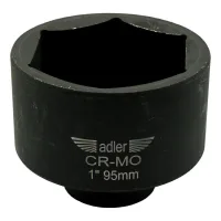 Adler Llave De Impacto Larga 1" 95mm, Herramienta Profesional Para Montaje Y Mantenimiento Mecánico, Diseño Reforzado, Recubrimiento Protector, Materiales Resistentes, Color Metálico.