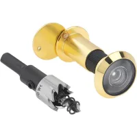 Mirilla De Latón Para Puerta, Mirilla De Latón De 200 Grados Con Broca De 16 Mm Para Puertas De 35 A 60 Mm De Espesor (dorada)