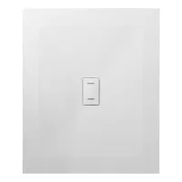 Plato De Ducha Fabricado En Smc De Fibra De Vidrio Con Efecto Piedra H 2,6 Cm Con Desagüe Incluido 100-120 Blanco