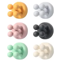 Lot De 6 Supports De Brosse À Dents En Silicone Multifonction Pour Rasoir - Étanche - Auto-adhésif Mural - Pour Mur Ou Verre - Pour Suspendre Salle De Bain, Cuisine, Salon, Bureau