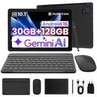 Tablet Con Teclado Ratón Lápiz Kotsren, A537 2.0ghz Octa-core, 30 Gb Ram, 128 Gb, 10.1" (25.65 Cm), Android 16, Mali-g57, Negro