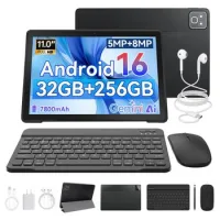 Tablet 2 En 1 Con Teclado Y Ratón, Android 16, 32 Gb Ram, 256 Gb, Wifi 6, Cinco Núcleos, 11'' – 27,94 Cm