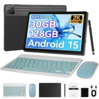 Tablet Con Teclado Y Ratón, Octa-core, 30go Ram, 128gb, 10.1", Android 15, Wifi 6, Bt 5.3, 6200mah– Negro