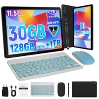 Tablet Procesador Octa-core, 30gb Ram, 128gb, 2k, 11.5", 8400mah, Incluye Teclado Ratón Y Lápiz–negro