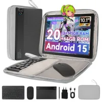 Tablet Android 15 Incluye Accesorios, 20gb+64gb, Altavoces Duales, Wifi 6, Pantalla Ips Hd, 10,1" – Negro