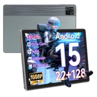 Tablet Octa Core 6gb Ram, 128gb, Pantalla Hd 1280x800, Widevine L1, Wifi 6, 6200mah, Android 15, 10,1'' – Gris
