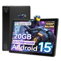 Tableta 5 Núcleos 20(3+17)gb Ram, 64 Gb 1 Tb Ampliable, Pantalla Táctil Ips Hd, Android 15, 10,1'' – Negro