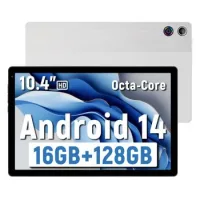 Tablet Kotsren Octa Core, 16gb Ram, 128gb, 10,4'' - 26,41 Cm, Avec Sac D'ordinateur Gris, Android 14 - Argent