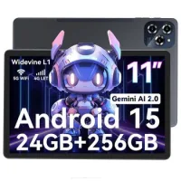 Tablet Kingrid W90 11" Fhd 8gb+256gb 4g Android 15 Gris Tablets