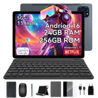 Tabwee T90 Tablet 10.1" Fhd+ 8gb+128gb 8000mah Android 15 Gris + Pack De Accesorios Tablets