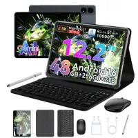 Tablet T60 12.2"fhd 12gb/256gb 4g 10000mah Android 16 Gemini Ai Con Teclado  Gris