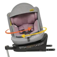 Silla De Coche Giratoria 360° - Silla Para Bebé - Polipropileno Y Acero - Rosa (53x46x64cm)