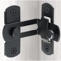 Cerradura De Puerta Corrediza De Granero De Acero Inoxidable Con Ángulo Recto De 90 Grados, Cerradura De Seguridad Para Puerta, Ventana, Vinoteca, Jardín, Color Negro.