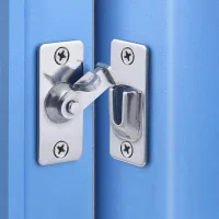 90 Degrés Loquet De Porte De Verrouillage Coulissante En Acier Inoxydable À Angle Droit, Verrou D'Angle Angle De Sécurité Serrure Les Porte Boucle De Pliage Fermoir Porte Pour Porte Argent