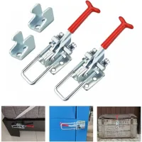 2 Pcs Loquet À Bascule En Métal Sauterelles De Menuisier Antidérapant Fermeture A Levier Inox Remorque Pince À Genouillère 318 Kg / 701 Lb Pour Porte, Machinerie, Voiture
