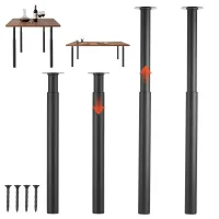 Mophorn Patas Ajustables De Acero Al Carbono, Altura Regulable De 710 A 1100 Mm, Color Negro, Capacidad De Carga De Hasta 544 Kg, Set De 4 Patas Con Herrajes Para Escritorio O Banco De Trabajo