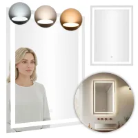 Espejo De Baño Led 50x70 Cm, 3 Colores De Luz, Interruptor Táctil