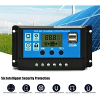 Соларен Заряден Контролер 20a Pmw 12v 24v Lcd Дисплей, Двойни Usb Портове, Защитна Система