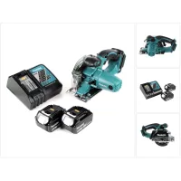 Makita Dcs 552 Rg 18 V Sierra Circular De Mano Para Metal Con Batería 136 Mm + 2x Batería De 6,0 Ah Y Cargador + Hoja De Sierra Y Gafas De Protección