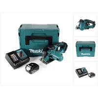 Makita Dcs 552 Rt1j Sierra Circular De Mano Para Metal Con Batería De 18 V Y 136 Mm En Makpac + 1 Batería De 5,0 Ah Y Cargador + Hoja De Sierra Y Gafas Protectoras