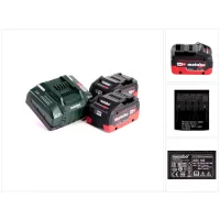 Metabo Lihd 2x Batería 18v 8.0ah ( 625369000 ) + Metabo Cargador Asc 145 ( 627378000 )