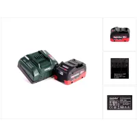 Metabo Set Básico De Batería 18v Con 1x Batería Lihd 8.0ah ( 625369000 ) + Cargador Asc 145 ( 627378000 )
