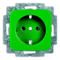 Busch-jaeger Base De Enchufe Schuko® Safety+ Verde - Reflex Si (20 Eucks-13-212-101), 2cka002013a5468