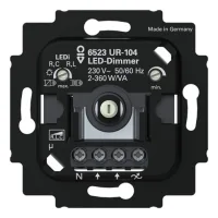 Busch-jaeger Dimmer Giratorio Busch Dimmer Led Manejo Con Botón Giratorio/pulsador 230 V 2...360 V·a (6523 Ur-104), 2cka006512a0353