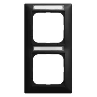 Busch-jaeger Marco Embellecedor Con Ventana De Visualización, Vertical 2 Elementos Negro Mate - Busch-balance® Si (1722 Ns-915), 2cka001754a4939