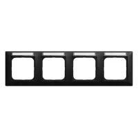 Busch-jaeger Marco Embellecedor Con Ventana De Visualización, Horizontal Con Campo De Rotulación 4 Vías Negro Mate - Busch-balance® Si (1734 Nsk-915), 2cka001754a4950