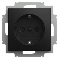Busch-jaeger Busch-steplight® Enchufe Schuko® Inserto Busch-steplight® Con Luz De Orientación Nocturna Safety+ Con Luz De Orientación Nocturna, Led /blanco Negro Mate - Busch-balance® Si (2 2cka002013