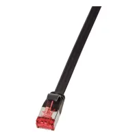 Cable De Conexión Logilink Professional Slimline Cat.6a, Plano, U/ftp, 0,25 M, Negro - Compacto Para Armarios De Red Y Oficinas