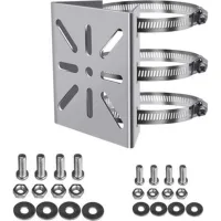 Universel Montage Vertical Sur Poteau Support Pour Caméra De Sécurité,3 Boucles Acier Inoxydable Support D'Angle Montage,support Mat Convient Aux Caméras Vidéosurveillance(100mm)